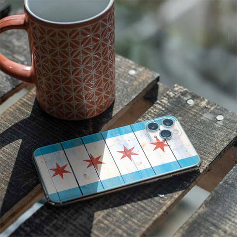Chicago Flag Light Wood iPhone 11 Pro Skin