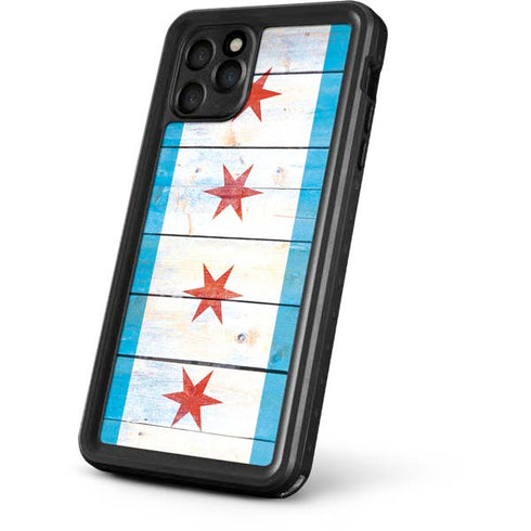 Chicago Flag Light Wood iPhone 11 Pro Waterproof Case