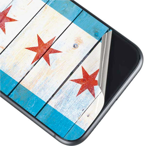 Chicago Flag Light Wood iPhone 11 Skin