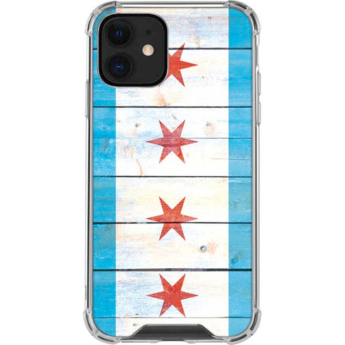 Chicago Flag Light Wood iPhone 12 Mini Clear Case