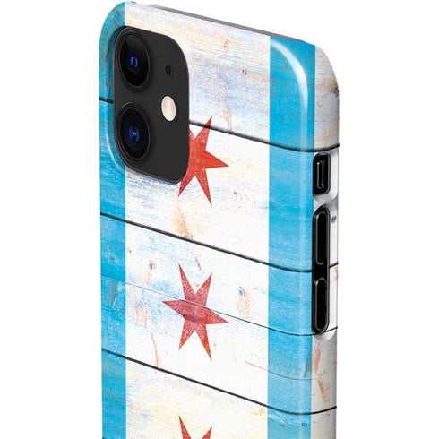 Chicago Flag Light Wood iPhone 12 Mini Lite Case