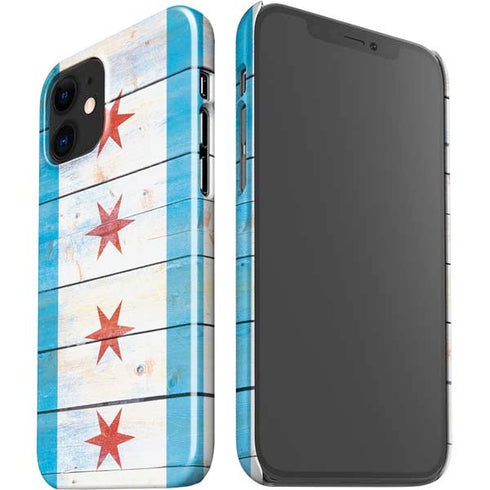 Chicago Flag Light Wood iPhone 12 Mini Lite Case