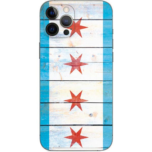 Chicago Flag Light Wood iPhone 12 Pro Max Skin
