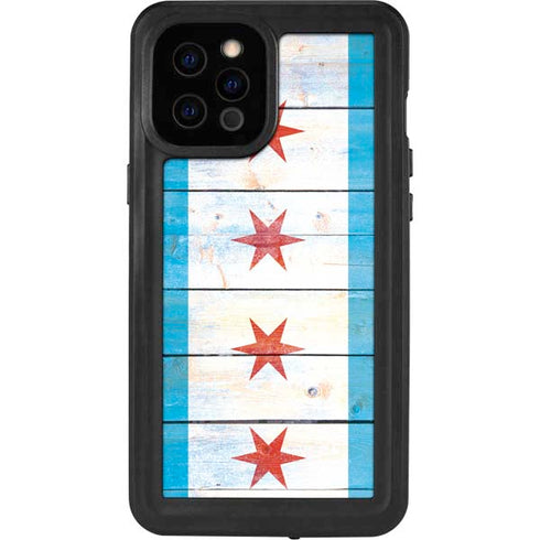 Chicago Flag Light Wood iPhone 12 Pro Max Waterproof Case