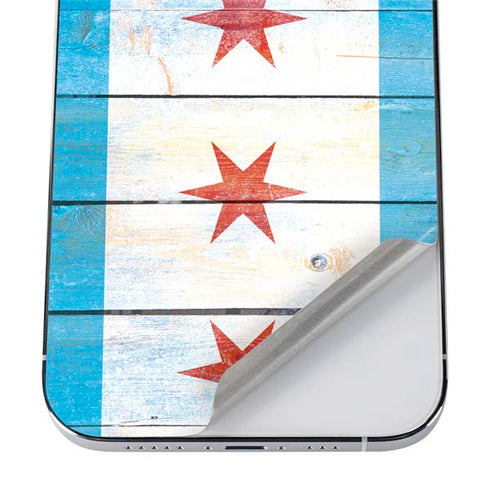 Chicago Flag Light Wood iPhone 12 Pro Skin