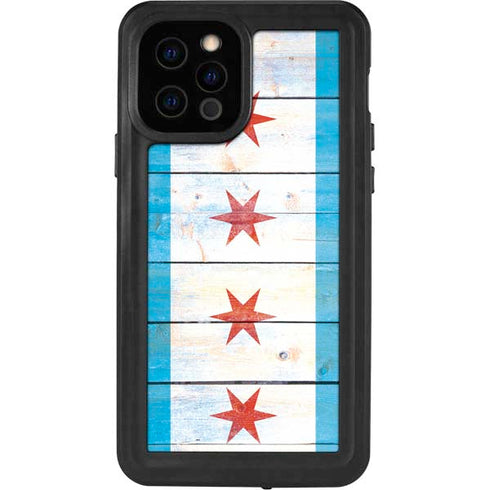 Chicago Flag Light Wood iPhone 12 Pro Waterproof Case