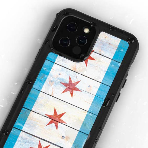 Chicago Flag Light Wood iPhone 12 Pro Waterproof Case