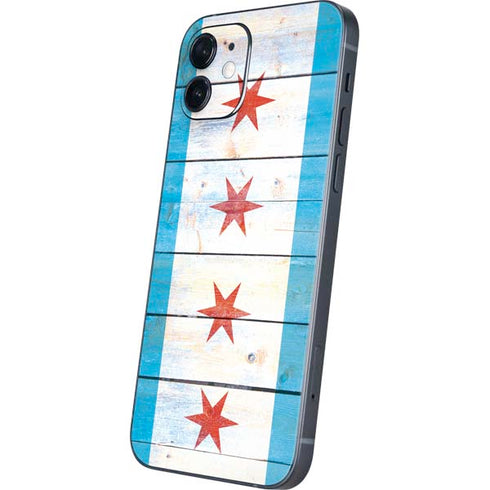 Chicago Flag Light Wood iPhone 12 Skin
