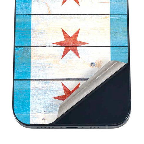 Chicago Flag Light Wood iPhone 12 Skin