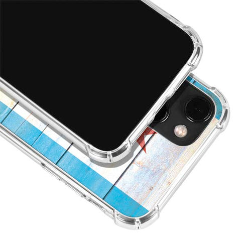 Chicago Flag Light Wood iPhone 14 Plus Clear Case