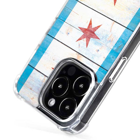 Chicago Flag Light Wood iPhone 14 Pro MagSafe Case