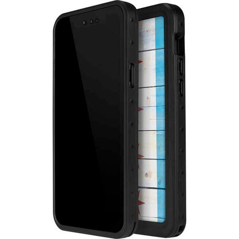 Chicago Flag Light Wood iPhone 14 Pro Max Waterproof Case