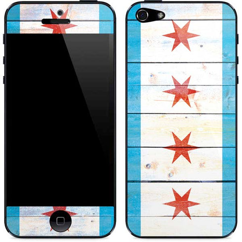 Chicago Flag Light Wood iPhone 5/5s/5SE Skin