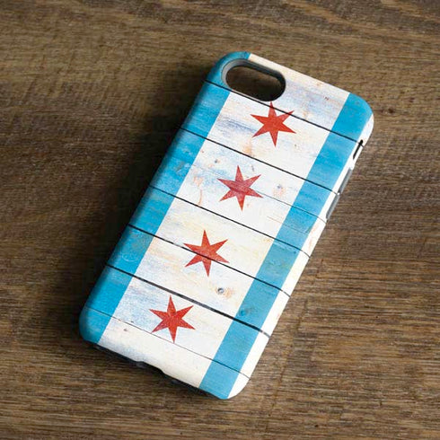 Chicago Flag Light Wood iPhone 8 Pro Case