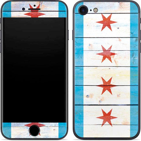 Chicago Flag Light Wood iPhone 8 Skin