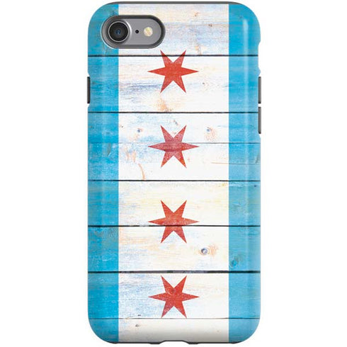 Chicago Flag Light Wood iPhone SE (2nd & 3rd Gen) Pro Case
