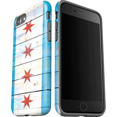 Chicago Flag Light Wood iPhone SE (2nd & 3rd Gen) Pro Case