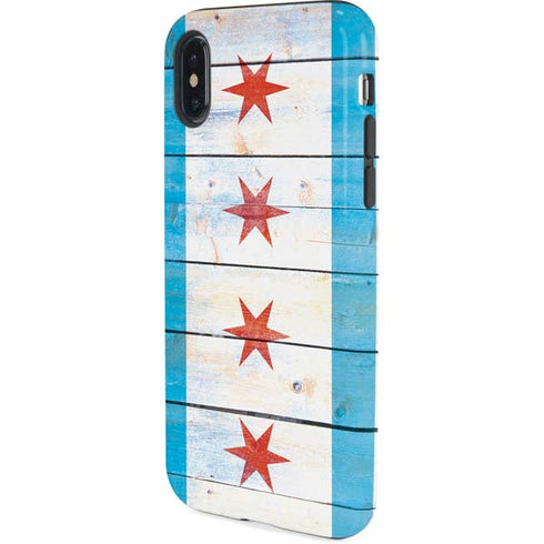 Chicago Flag Light Wood iPhone X Pro Case