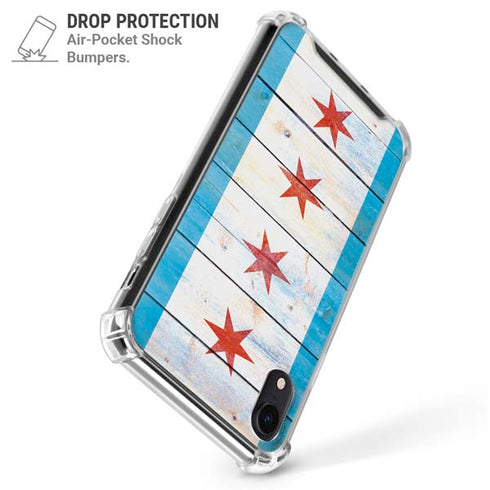 Chicago Flag Light Wood iPhone XR Clear Case