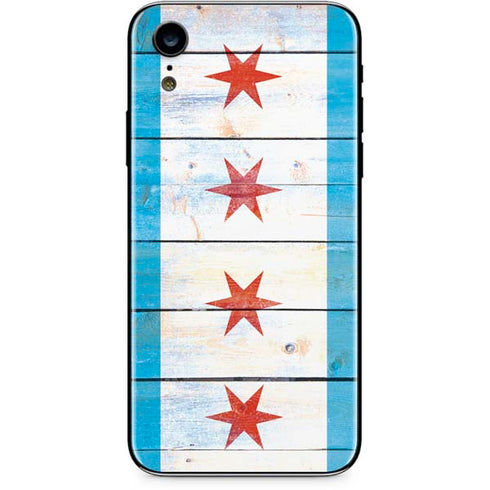 Chicago Flag Light Wood iPhone XR Skin