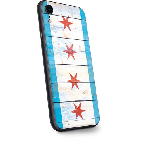 Chicago Flag Light Wood iPhone XR Skin