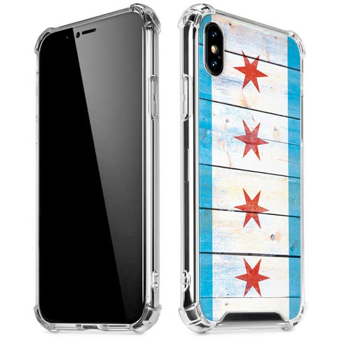 Chicago Flag Light Wood iPhone XS Max Clear Case