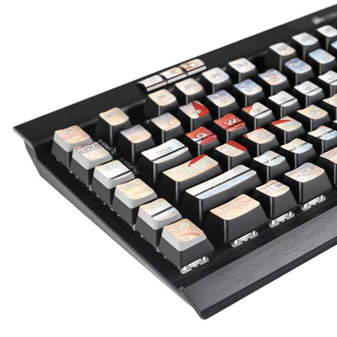 Chicago Flag Light Wood K95 RGB PLATINUM Mechanical Gaming Keyboard Skin