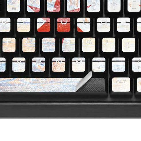 Chicago Flag Light Wood K95 RGB PLATINUM Mechanical Gaming Keyboard Skin