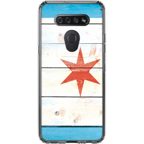 Chicago Flag Light Wood LG K51/Q51 Clear Case
