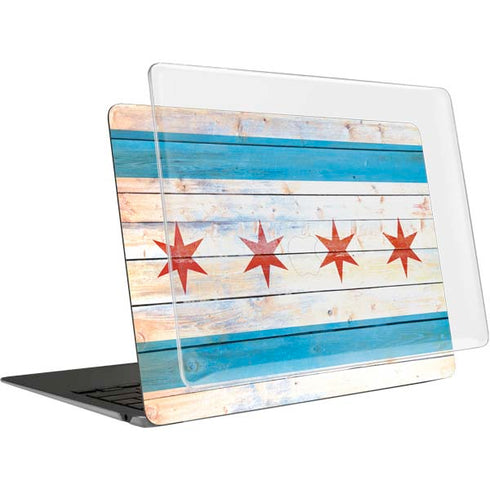 Chicago Flag Light Wood MacBook Air 15in (2023-2025) Case plus Skin