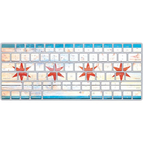 Chicago Flag Light Wood Magic Keyboard Skin