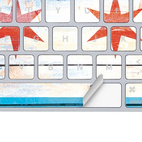 Chicago Flag Light Wood Magic Keyboard Skin