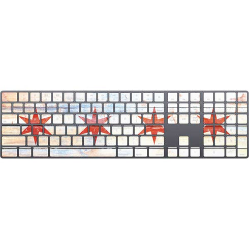 Chicago Flag Light Wood Magic Keyboard with Numeric Keypad Skin