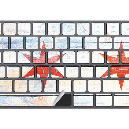 Chicago Flag Light Wood Magic Keyboard with Numeric Keypad Skin