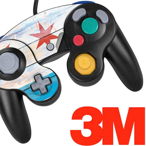 Chicago Flag Light Wood Nintendo GameCube Controller Skin