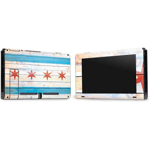 Chicago Flag Light Wood Nintendo Switch Bundle Skin