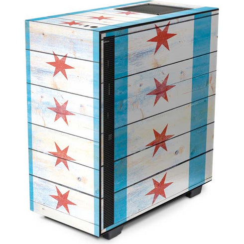 Chicago Flag Light Wood NZXT H510 Compact ATX Mid-Tower Case Skin