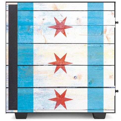 Chicago Flag Light Wood NZXT H510 Compact ATX Mid-Tower Case Skin
