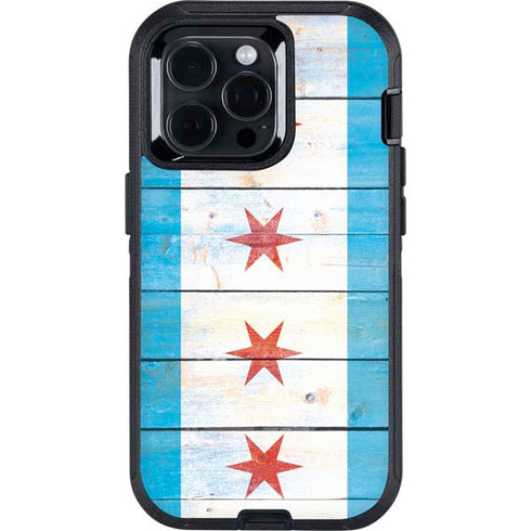 Chicago Flag Light Wood Otterbox Defender iPhone Skin
