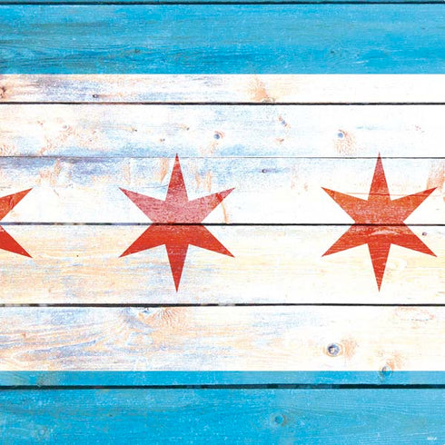 Chicago Flag Light Wood PS4 Console and Controller Bundle Skin
