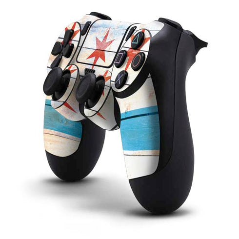 Chicago Flag Light Wood PS4 Controller Skin