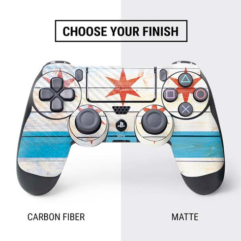 Chicago Flag Light Wood PS4 Controller Skin