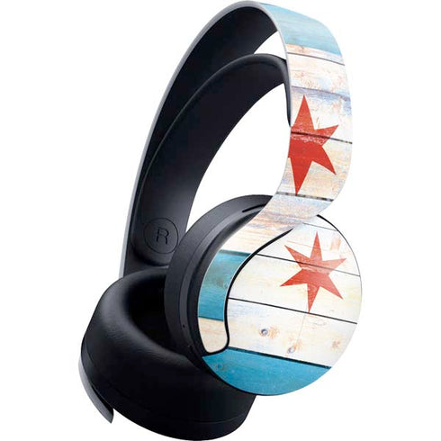 Chicago Flag Light Wood PULSE 3D Wireless Headset for PS5 Skin