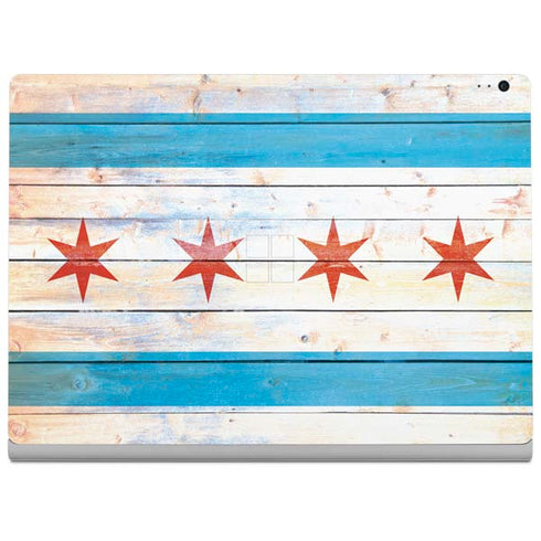 Chicago Flag Light Wood Surface Book 2 15in Skin