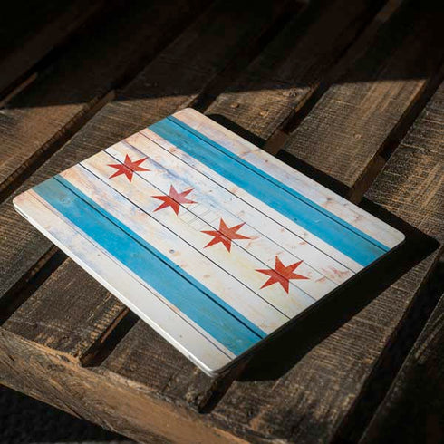 Chicago Flag Light Wood Surface Laptop 2 Skin