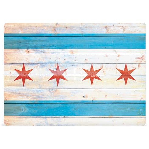 Chicago Flag Light Wood Surface Laptop 3 13.5in Skin