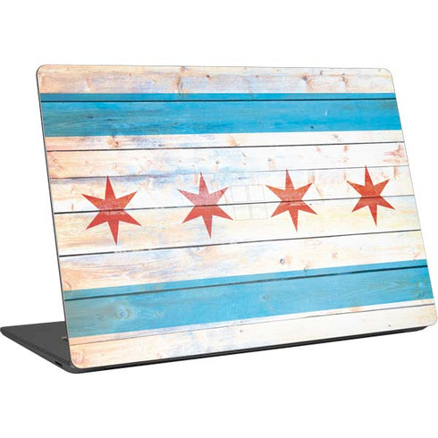 Chicago Flag Light Wood Surface Laptop 4 15in Skin