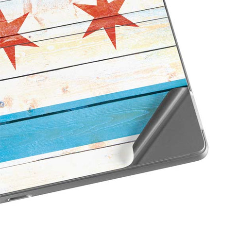 Chicago Flag Light Wood Surface Pro 8 Skin