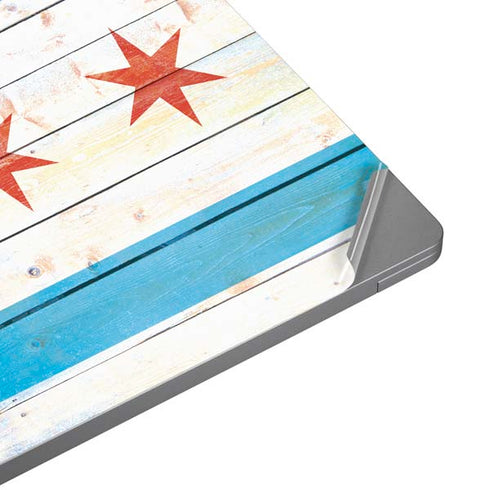 Chicago Flag Light Wood Universal Laptop 11in (8.8 x 6.2in) Skin