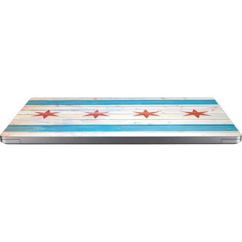 Chicago Flag Light Wood Universal Laptop 12in (9.8 x 6.8in) Skin